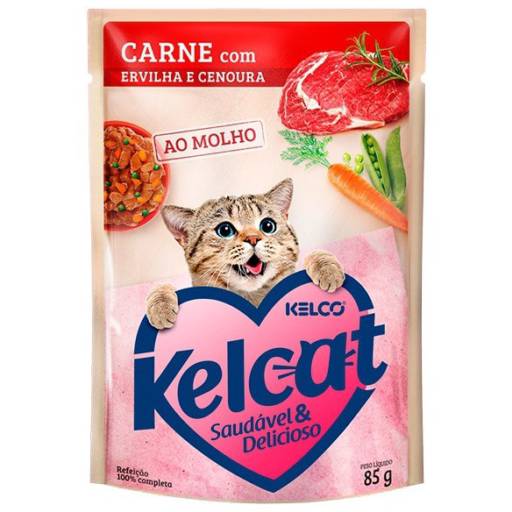 Sachê Kelcat Carne com Ervilha e Cenoura