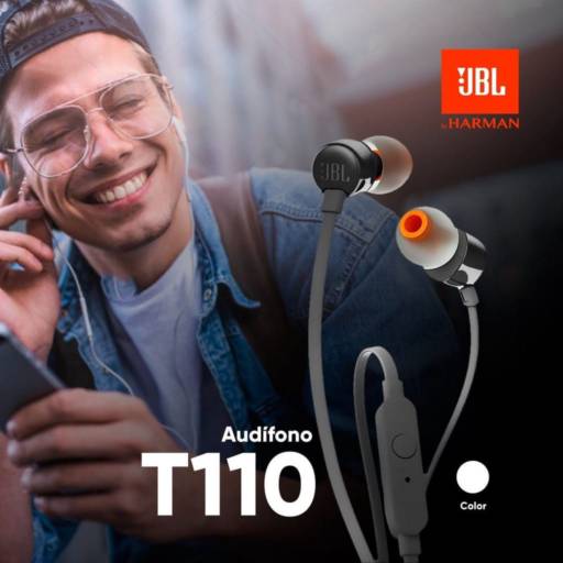 Fone jbl T110 com fio e microfone Barman preto por Animo Magazine
