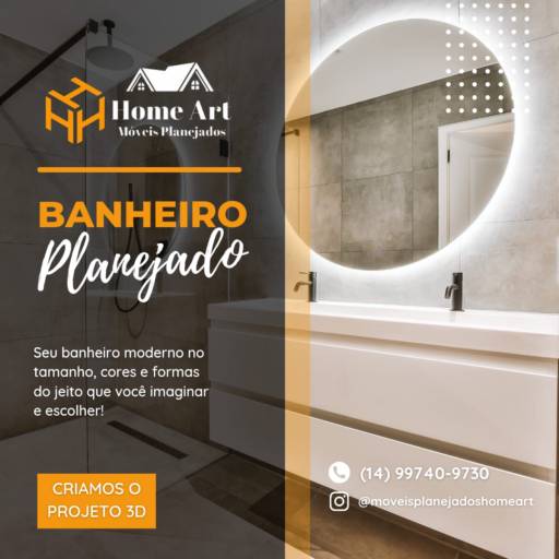 Comprar o produto de Banheiro planejado em Móveis Planejados pela empresa HOME ART MÓVEIS PLANEJADOS em Jaú, SP por Solutudo