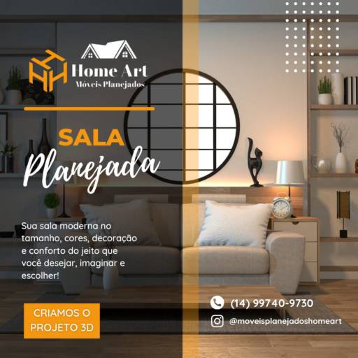 Comprar o produto de Sala planejada em Móveis Planejados pela empresa HOME ART MÓVEIS PLANEJADOS em Jaú, SP por Solutudo
