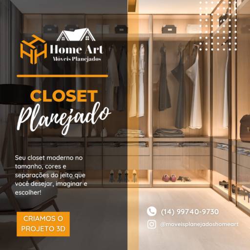 Comprar o produto de Closet planejado em Móveis Planejados pela empresa HOME ART MÓVEIS PLANEJADOS em Jaú, SP por Solutudo