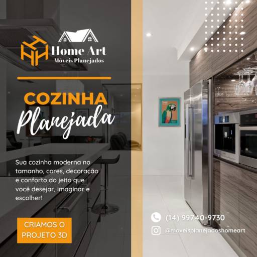Cozinha planejada por HOME ART MÓVEIS PLANEJADOS