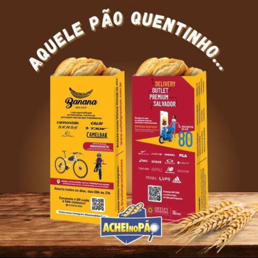 Saquinho de pão personalizado para padaria por Achei no Pão Jundiaí - Anúncios em saquinhos de pães e Ifood