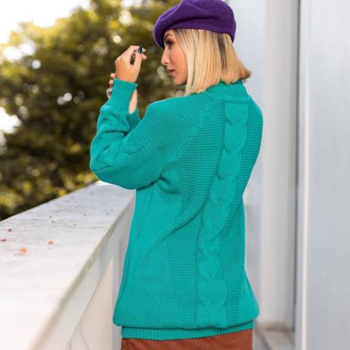 Blusão Tricô Gola Alta por Belíssima Inspiração 