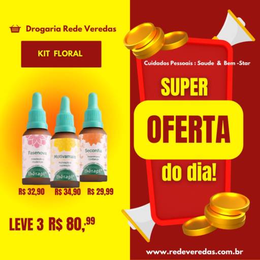 OFERTA DO DIA - KIT FLORAL  por DROGARIA REDE VEREDAS - FARMÁCIA EM DIVINÓPOLIS