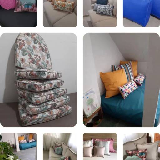 Almofadas, assentos, futons materiais, produção e instalação   por Adriana Machado Decorações