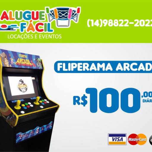 Fliperama Arcade  por Alugue Fácil - Aluguel de Brinquedos