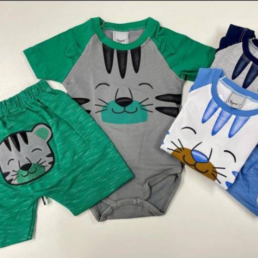 Conjunto de body e shorts para bebê por Influência Kids - Moda Infantil
