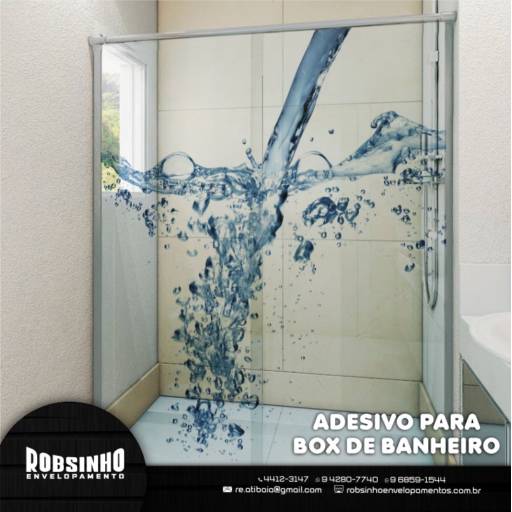 Adesivo para Box de Banheiro por Robsinho Envelopamento & Comunicação Visual Atibaia
