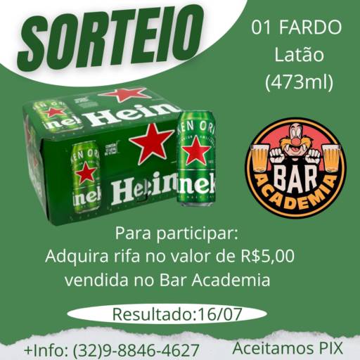 Comprar o produto de SORTEIO  em Cervejas pela empresa Bar Academia em Leopoldina, MG por Solutudo