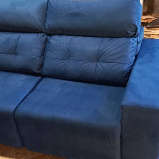 Sofá retration e retato, em dued azul caneta e cinza (grafitt) por Carlão Capoteiro e Estofador Sofá retration e retato, em dued azul caneta e cinza (grafitt) por Carlão Capoteiro e Estofador