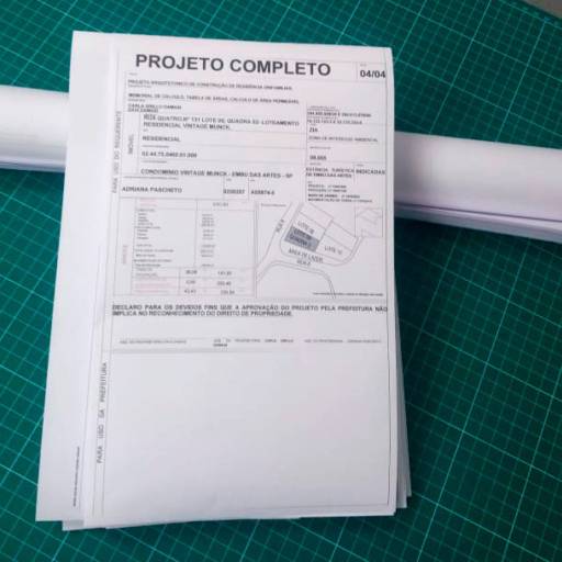 Impressão de plantas e projetos
