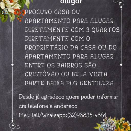 Procuro casa para alugar 