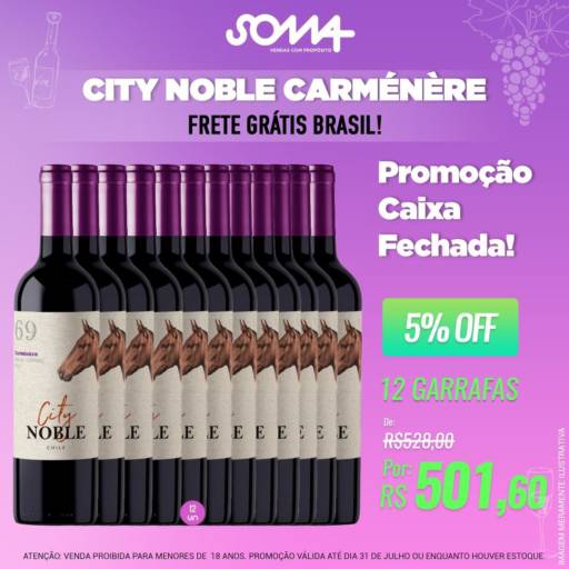Comprar o produto de City Noble Carménère | Vinhos em Jundiaí em Vinhos pela empresa Amovinho - Loja de vinhos em Jundiaí, SP por Solutudo
