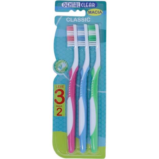 Escova Dental Clear Classic Macia Leve 3 Pague 2