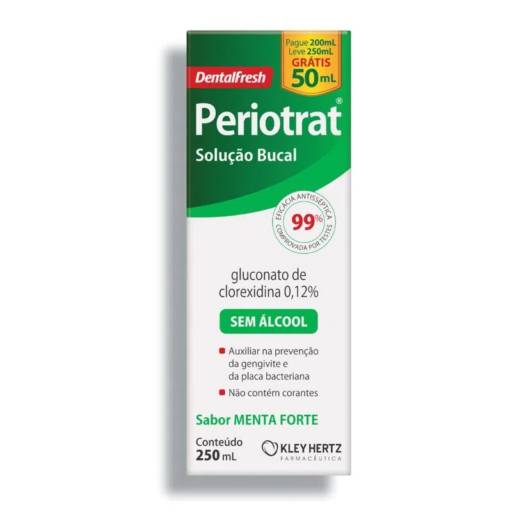 Solução Antisséptica Bucal Periotrat S/álcool Menta 250ml 