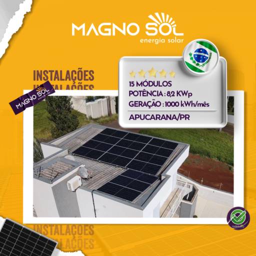 Gerador de Energia Solar em Apucarana, PR por Magno Sol