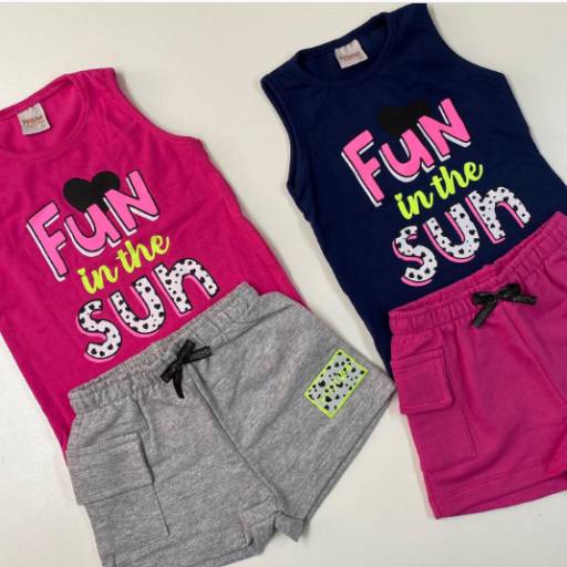 Conjunto de blusinha e shorts de menina por Influência Kids - Moda Infantil