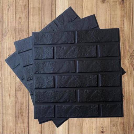 Placa  Decorativa Pvc Adesivada Dark Tijolinho Premium Preto Fosco 50x50cm   em Curitiba, PR por Stylus BuyShop