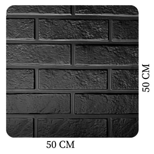Placa  Decorativa Pvc Adesivada Dark Tijolinho Premium Preto Fosco 50x50cm   em Curitiba, PR por Stylus BuyShop