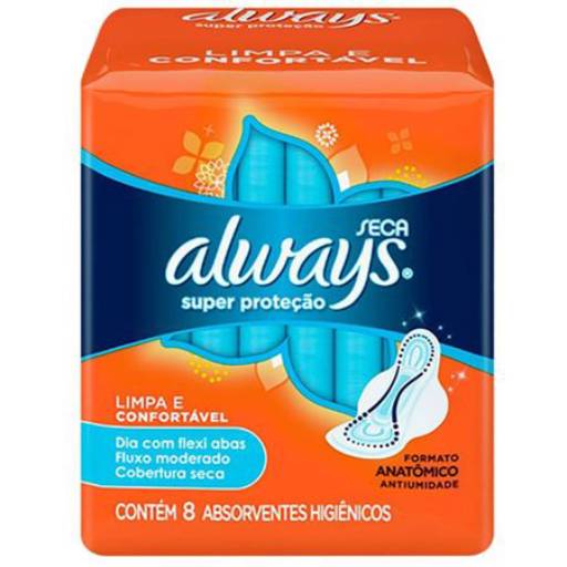 Absorvente Always Basico Seca S/Abas C/ 8 UND