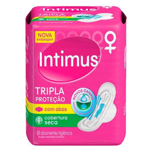  Absorvente Intimus Cobertura Seca C/Abas C/8