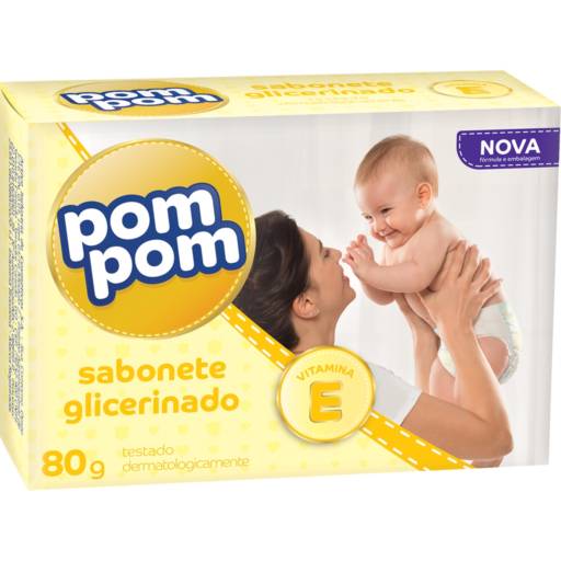 Sabonete em Barra Infantil Pom Pom Glicerinado 80g   