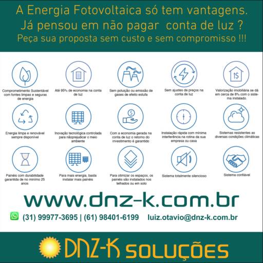 Comprar a oferta de Empresa de Energia Solar em Energia Solar pela empresa DNZ-K Soluções em Ouro Preto, MG por Solutudo