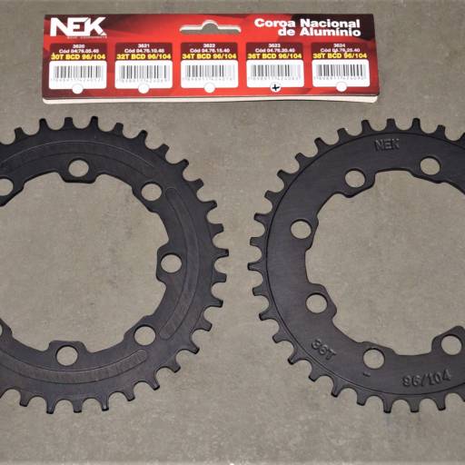 Coroa Única 32 34 36 Dentes Narrow Wide Bcd Hibrido 96 e 104mm em Bauru, SP por Two Force Bike Shop