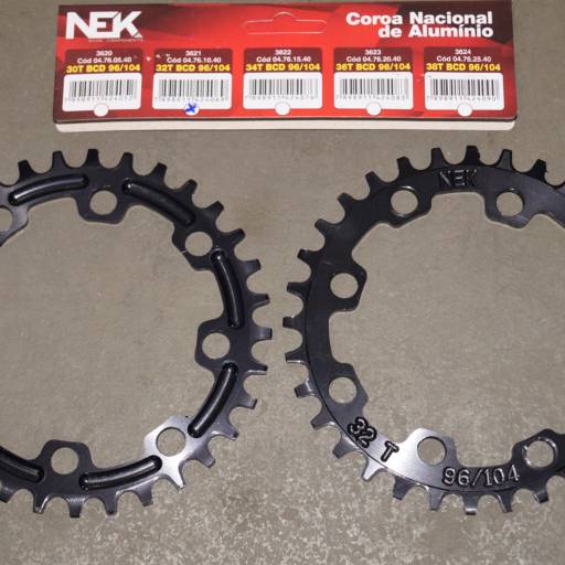 Coroa Única 32 34 36 Dentes Narrow Wide Bcd Hibrido 96 e 104mm em Bauru, SP por Two Force Bike Shop