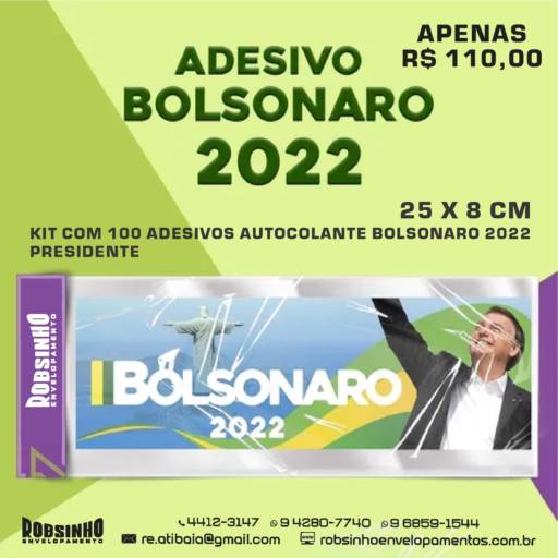 Comprar o produto de Adesivo Bolsonaro 2022 • Kit com 100 Adesivos 25x8cm em Política pela empresa Robsinho Envelopamento & Comunicação Visual Atibaia em Atibaia, SP por Solutudo