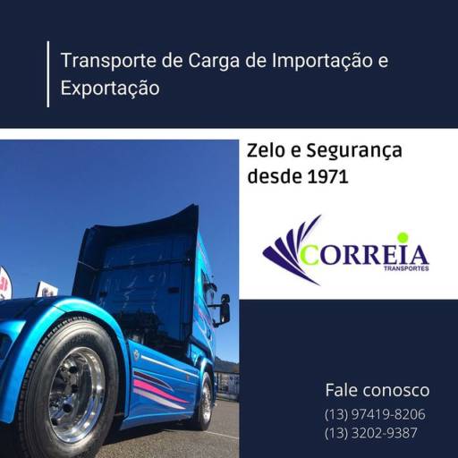 Transporte de carga de Exportação por Correia Transportes
