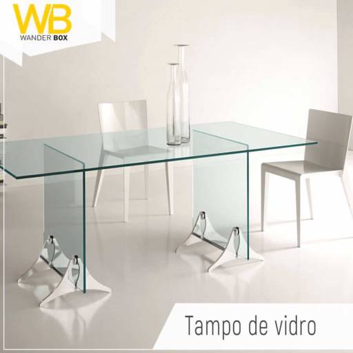 Tampo de mesa personalizado em vidro