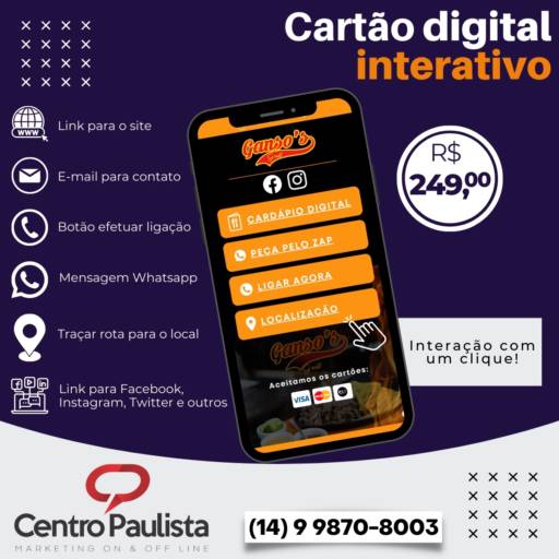 Cartão digital interativo