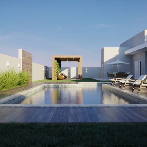 Projetos em 3D em Santa Bárbara Resort Residence, SP por Viviane e Luan - LV Engeo Engenharia e Arquitetura