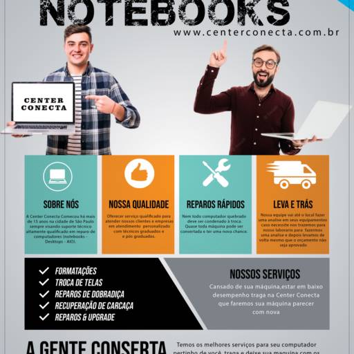 Comprar o produto de Reparos de Notebook em Assistência Técnica pela empresa Center Conecta em São Paulo, SP por Solutudo