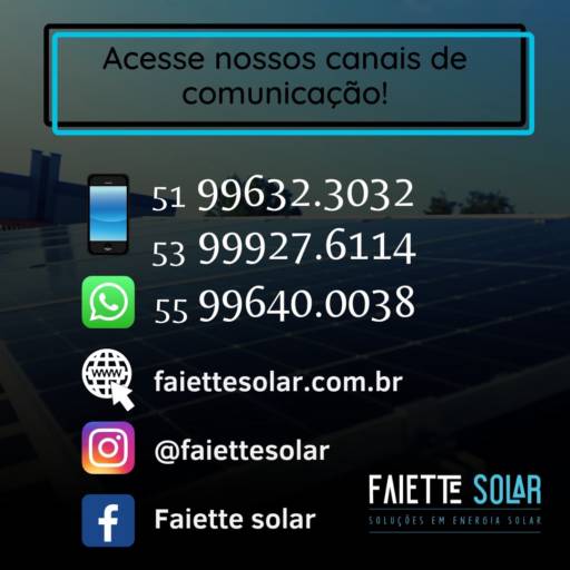 Comprar a oferta de Especialista em Energia Solar em Energia Solar pela empresa Faiette Solar em Guaíba, RS por Solutudo