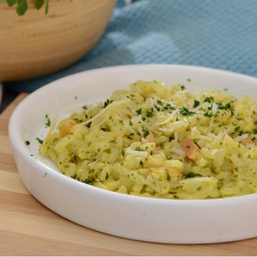 Risoto de camarão com bacon por Leveat - Comidas saudáveis e ultrassaborosas