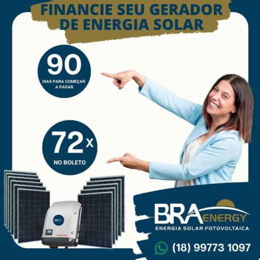 Comprar o produto de Financiamento Solar em Energia Solar pela empresa BRAenergy Energia Solar Fotovoltaica em Presidente Prudente, SP por Solutudo