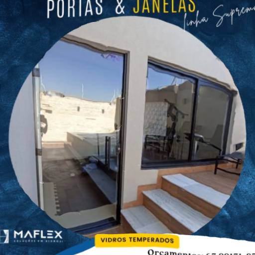 Comprar o produto de Portas e janelas em vidro em Vidraçarias pela empresa Maflex em Dourados, MS por Solutudo