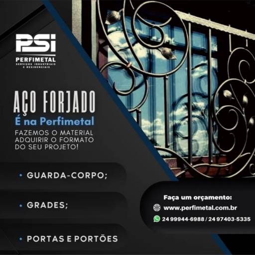 Comprar o produto de Portões e grades em ferro forjado em Estruturas Metálicas pela empresa Perfimetal em Porto Real, RJ por Solutudo