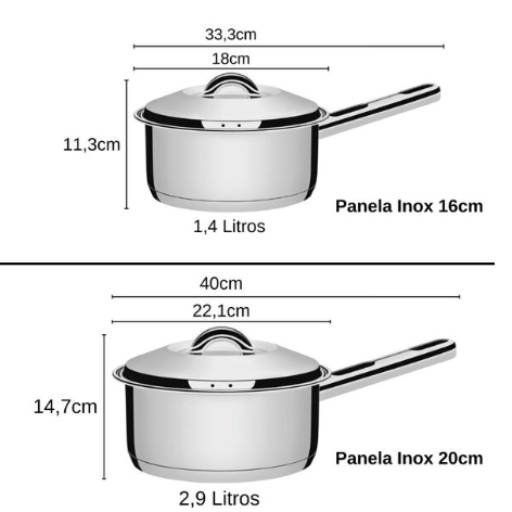 Jogo de Panelas Inox 4 peças Solar - Tramontina por Casa Vitória