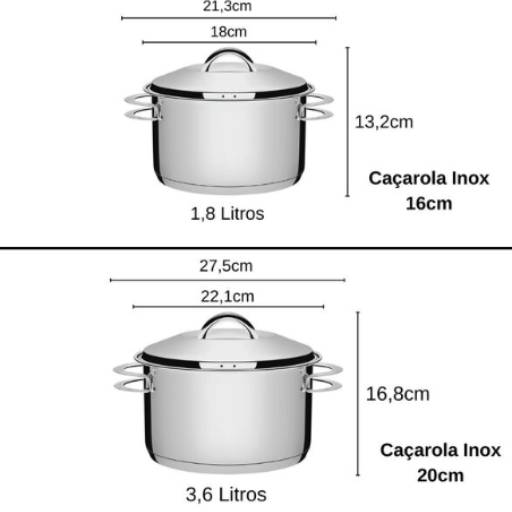 Jogo de Panelas Inox 4 peças Solar - Tramontina por Casa Vitória