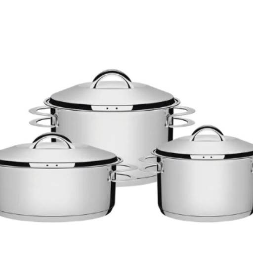 Jogo de Panelas Inox 3 peças Solar - Tramontina por Casa Vitória