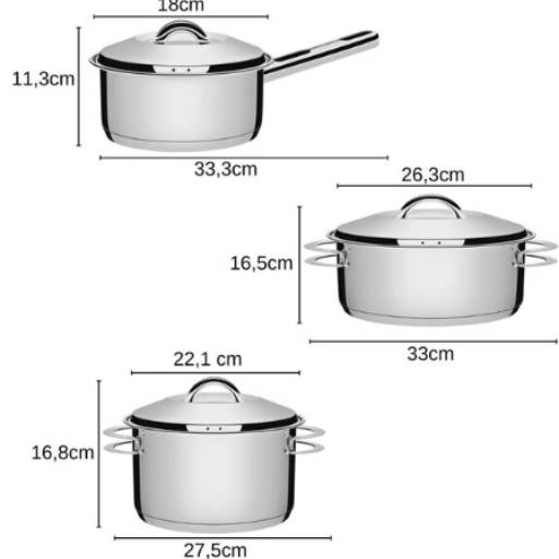 Conjunto de Panela Inox 6 peças Solar - Tramontina por Casa Vitória
