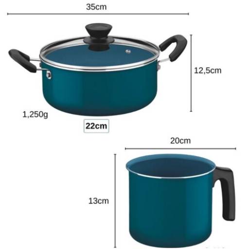 Jogo de Panelas Cerâmica 5 Peças Évora Azul - Tramontina em Foz do Iguaçu, PR por Casa Vitória