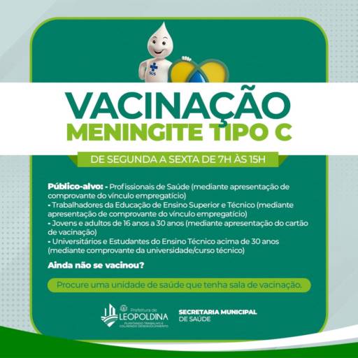 A vacina contra meningite já está disponível para alguns grupos.