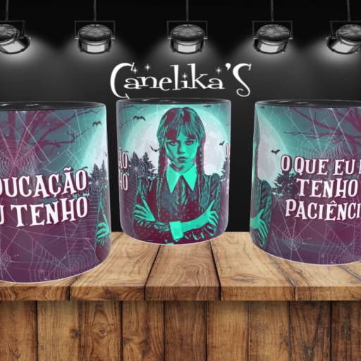 Canecas Personalizadas da Wandinha por Canelika's Canecas Personalizadas