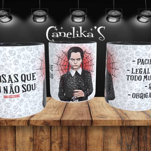 Canecas Personalizadas da Wandinha por Canelika's Canecas Personalizadas