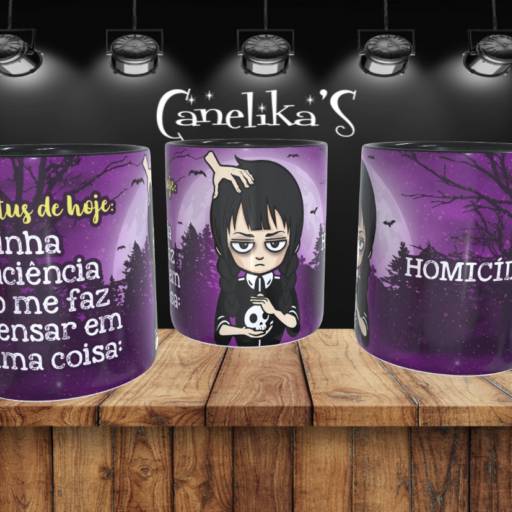 Canecas Personalizadas da Wandinha por Canelika's Canecas Personalizadas